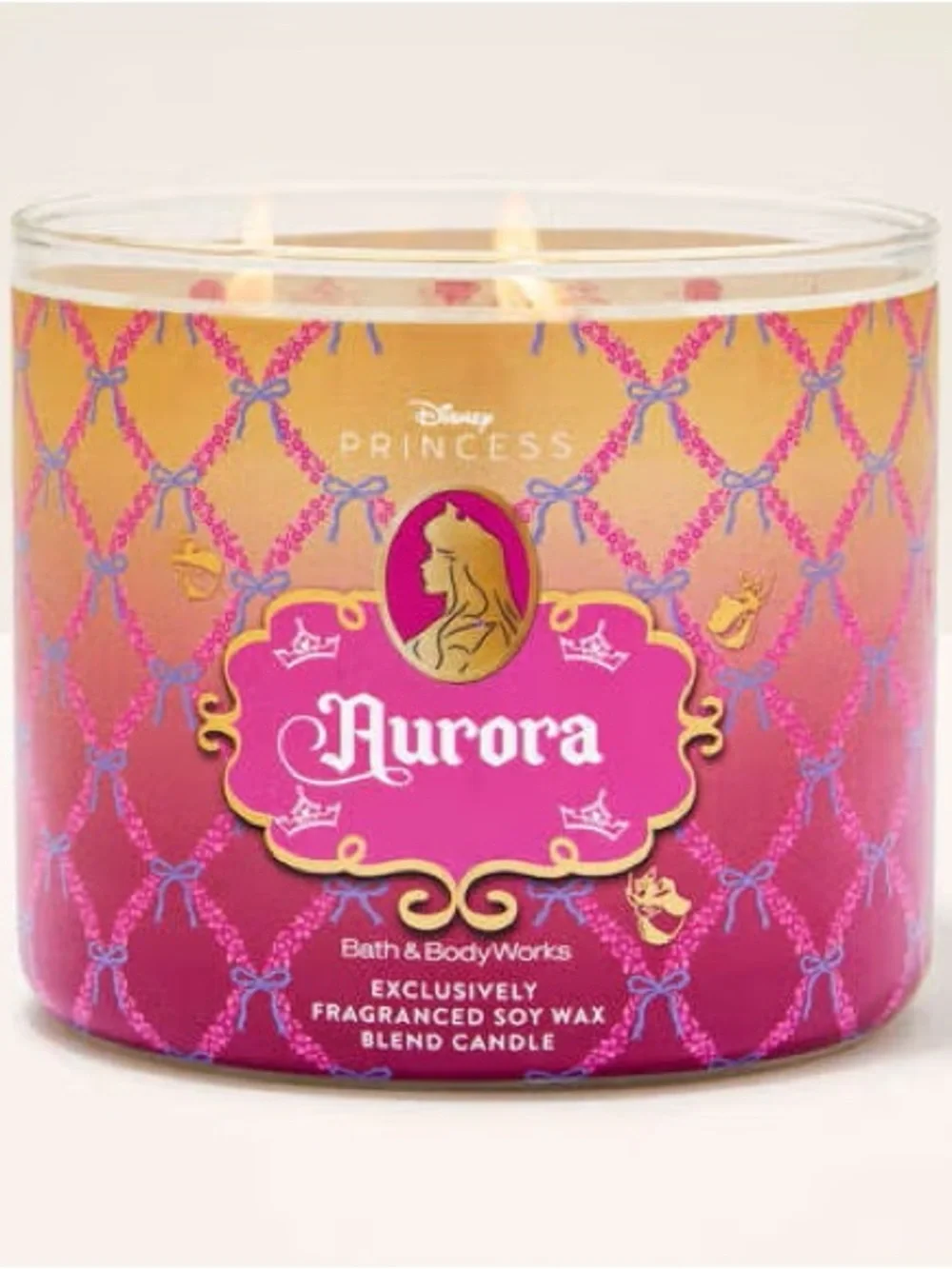 Bath & Body Works Aurora 3-Wick Candle - Pink & Gold Decorative Jar